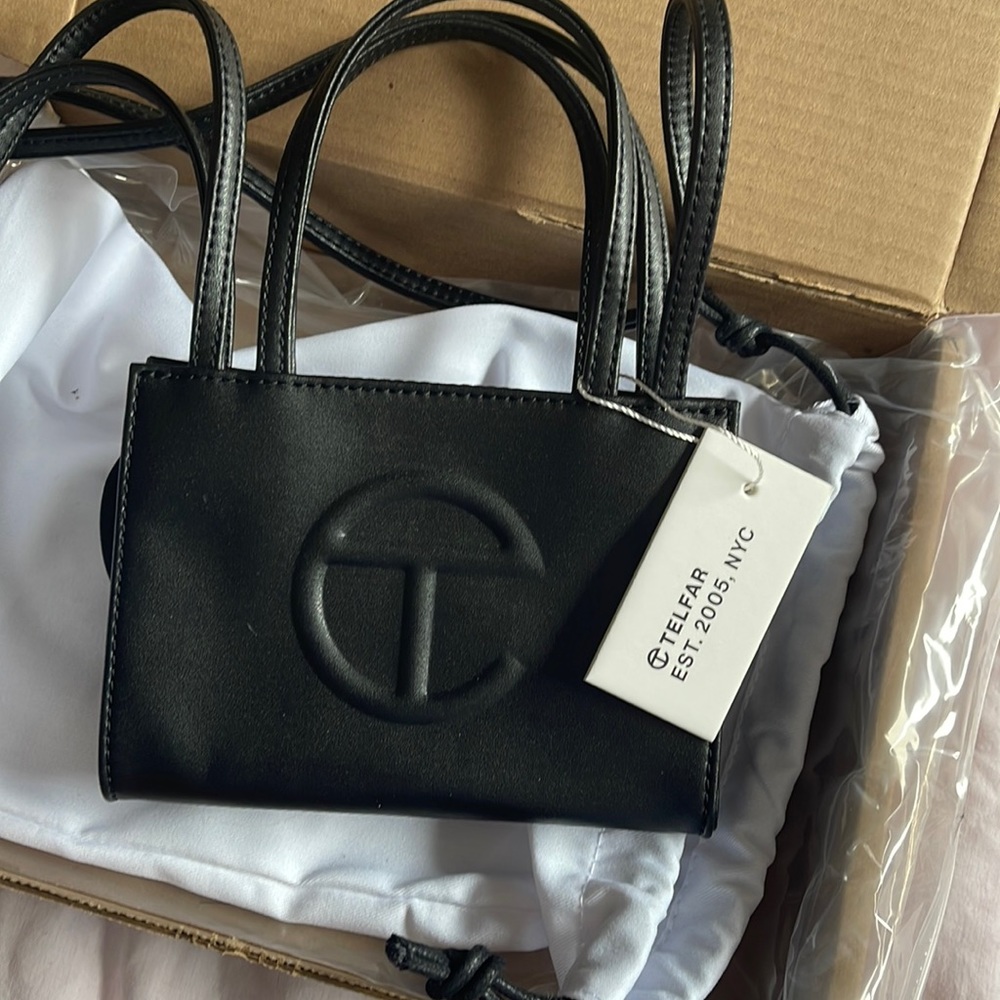 Authentic TELFAR Small Black Shopping Bag